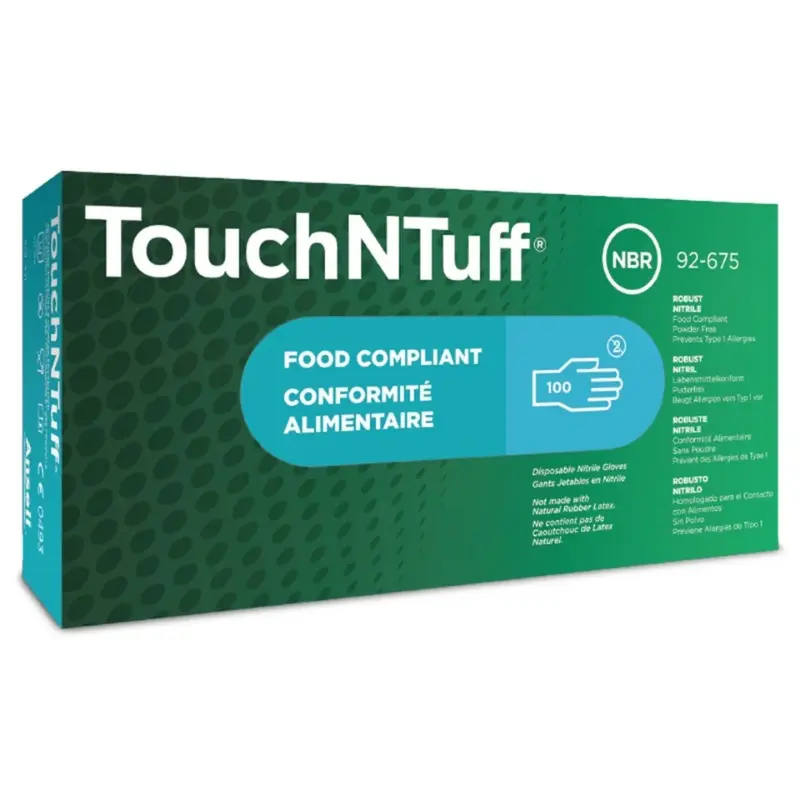 قفازات أنسل TouchNTuff من النتريل التي تستخدم لمرة واحدة