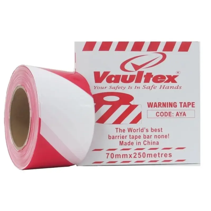 Vaultex Red and White Warning Tape